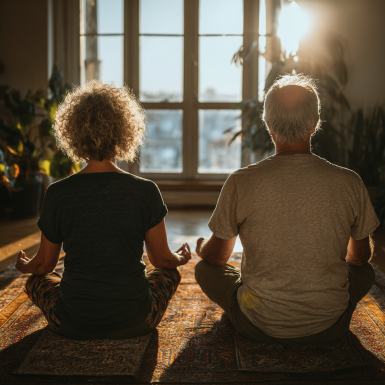 Sesiune de yoga pentru seniori